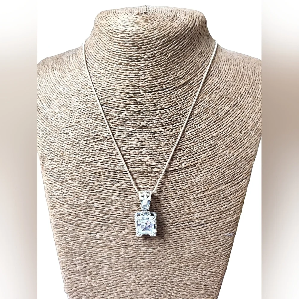 Swarovski Crystal & Silverplate Pendant W 18